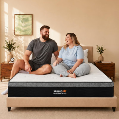 Matelas robuste de 500 lb pour les personnes de grande taille et de grande taille, matelas hybride pour lit simple de 10 pouces, système de ressorts renforcés, soulagement de la pression, sans fibre de verre, matelas CertiPUR-US dans une boîte