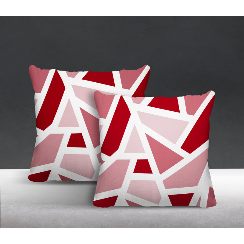 Coussin carré intérieur / extérieur Marion, L 17 po x H 17 po, Rouge