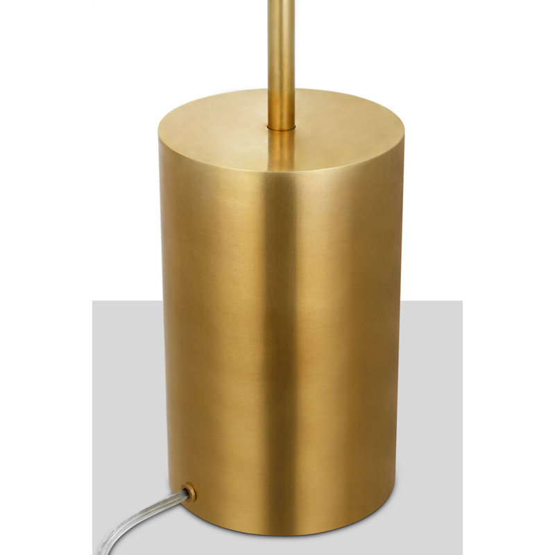 Frederick 52" Pivoting Floor Lamp with Linen Shade, Hand-Rubbed Antique Brass