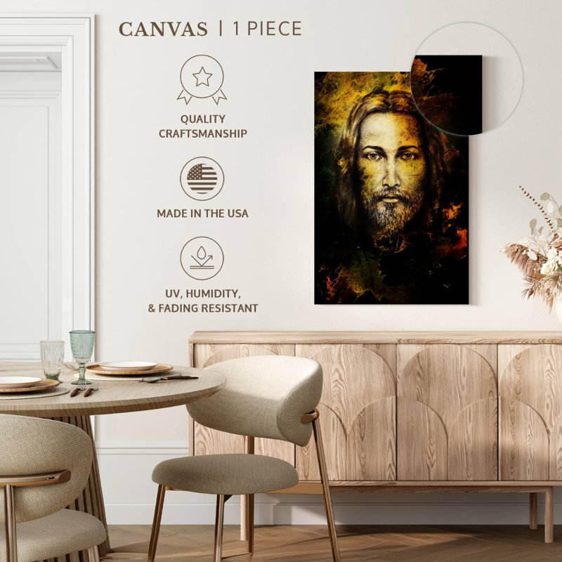 Jésus-Christ abstrait, H 12 po x l 8 po
