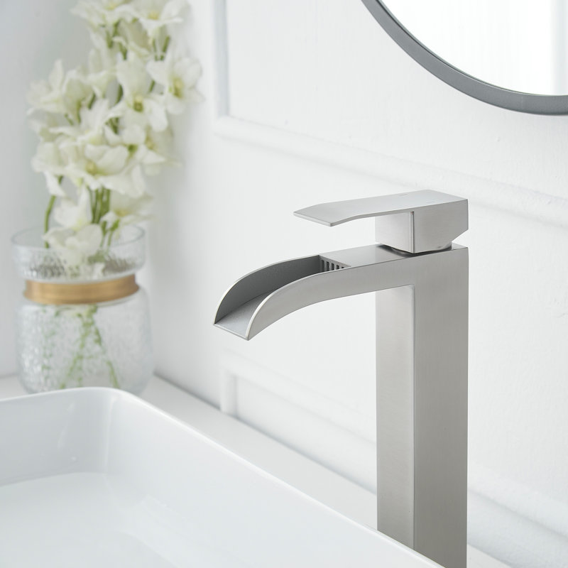 Vessel Sink Faucet Single-handle Bathroom Faucet with Drain Assembly, Brushed Nickel