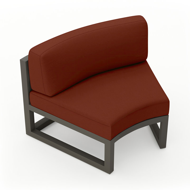 Avion Curve Seat - Black, Canvas Henna Sunbrella® Canvas, Slate