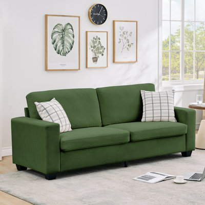 Canapé deux places Cloud en velours côtelé de 211 cm (83 po), canapé 2-3 places avec assise profonde de 56 cm (22 po) et larges accoudoirs moelleux, idéal pour le salon, la chambre et les appartements.
