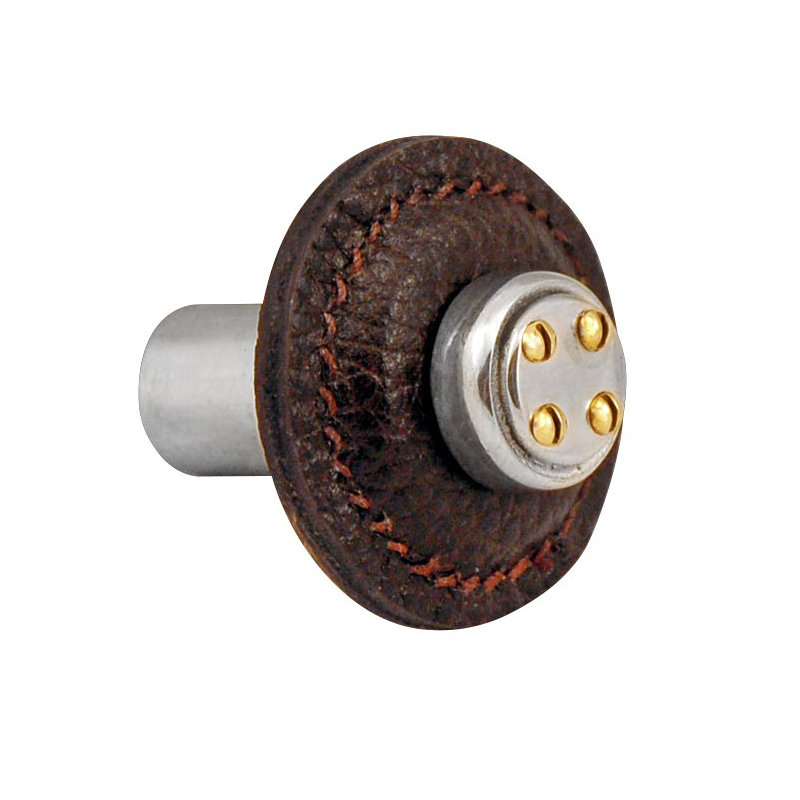 Archimedes Mushroom Knob, Brown, Vintage Pewter