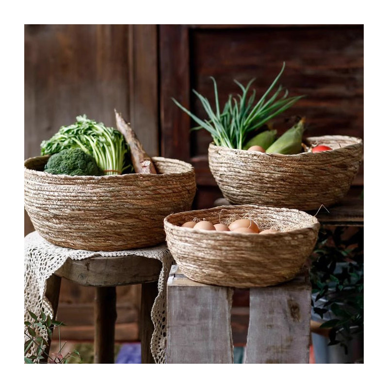 Panier en algue de mer pour rangement ou présentation, H 5,5 po x l 13,7 po x P 7,8 po