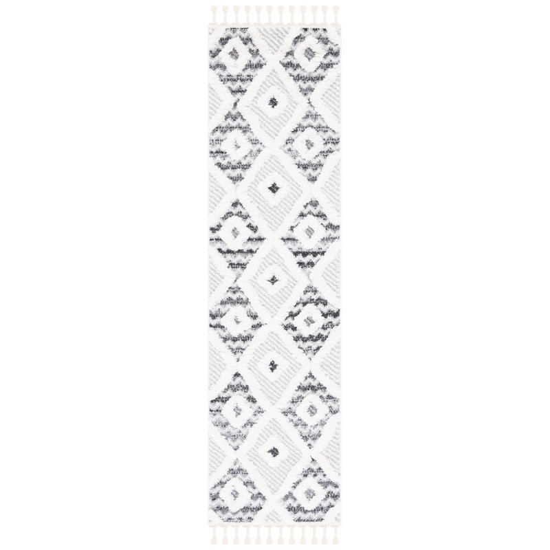 Tapis performance à poils longs style marocain, Tapis de couloir 2 pi 3 po x 8 pi