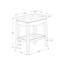 Tabouret de bar, ensemble de 2, hauteur de bar, siège de selle, bois blanc, aspect cuir gris, transitionnel