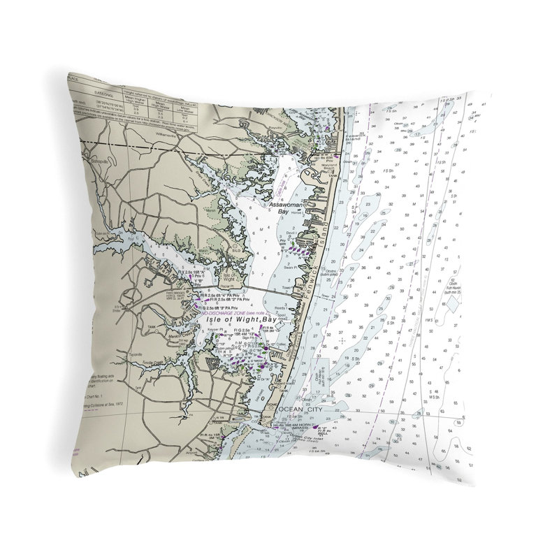 Housse de coussin d'extérieur carré Nautical Map