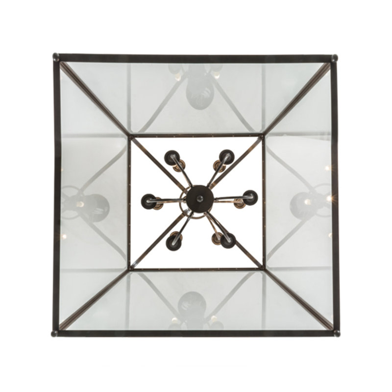 Luminaire suspendu carré / rectangulaire en bronze à 12 lumières Konterra