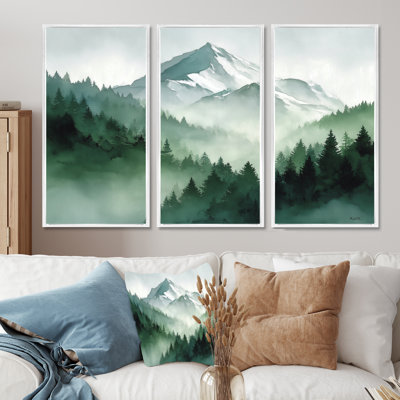Maroc, brume matinale, montagnes berbères, ensemble d'art mural neige