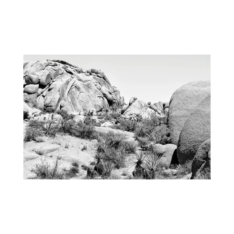 Black California Series - Boulders Rock Desert - Wrapped Canvas Print, 101.6 cm H x 66.04 cm W x 1.91 cm D