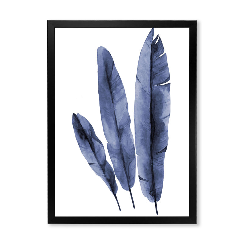 Tropical Banana Leaves - Reproduction de photo sur toile, H 32 po x l 16 po x P 1 po, Cadre noir
