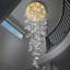 Lustre de plafond haut lustre en cristal moderne avec éclairage goutte d'eau grand lustre pour escalier, hall d'entrée, salon à intensité variable 3000-6000K-1846988790