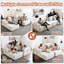 Canapé de 104 po sans os, canapé modulaire compressé avec méridienne, canapé modulaire à assise profonde et canapé modulaire en chenille avec mousse à mémoire de forme, sans assemblage requis