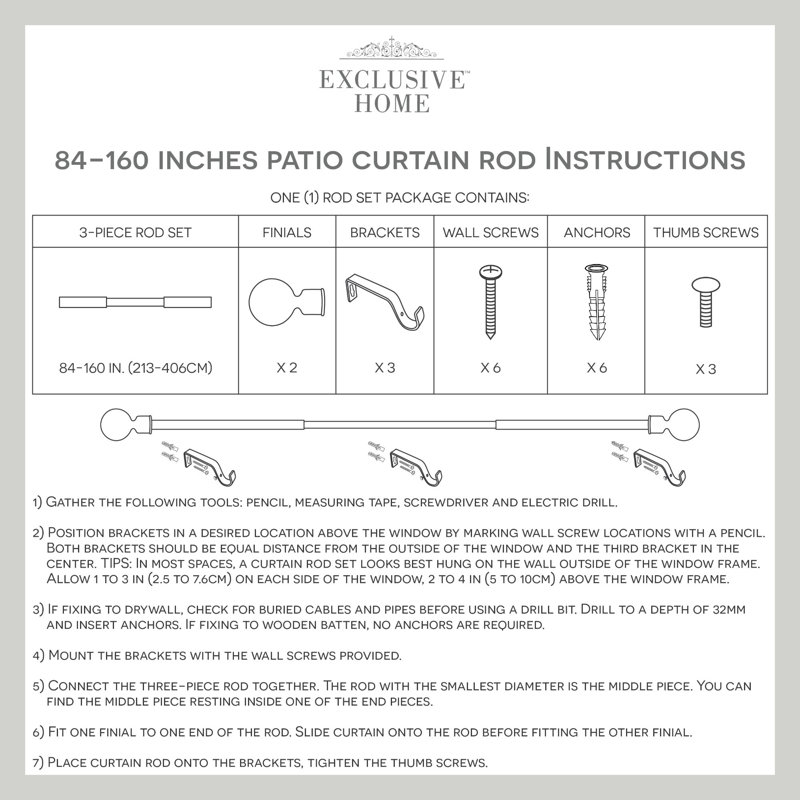 Matte Bronze Adjustable Iron Curtain Rod with Wavy Finials
