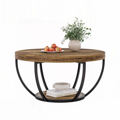 Table basse ronde à 2 niveaux