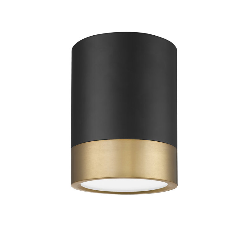 Jaylanis Acrylic LED Flush Mount, Matte Black/Modern Gold