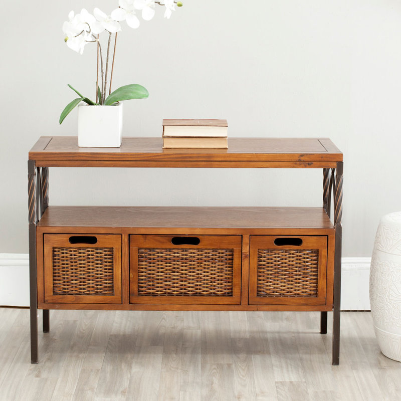 Console 3 tiroirs Hobgood, Noyer foncé
