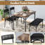 Ensemble de table de salle à manger pour 4 personnes, table de cuisine avec banc rembourré et 2 chaises, peu encombrant-807840367
