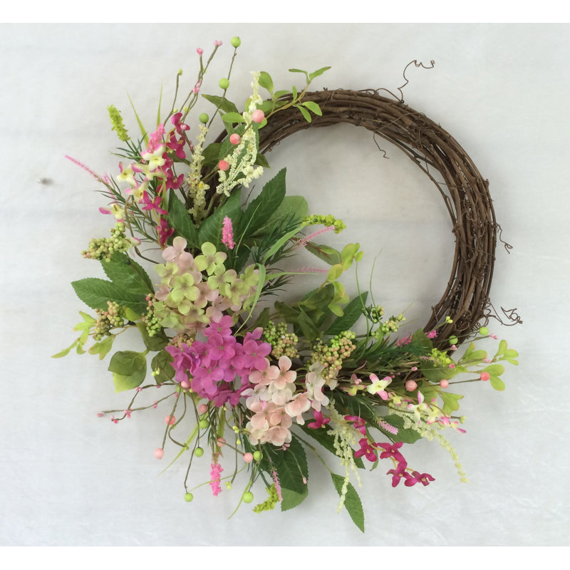 Faux Hydrangea 22'' Wreath