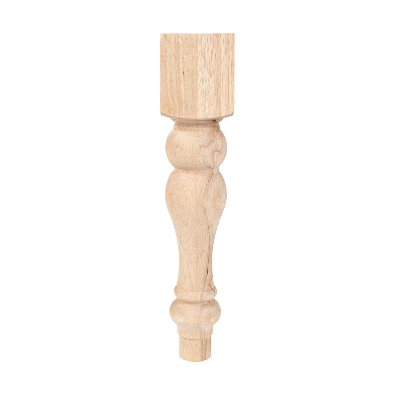 16" Unfinished Hardwood Traditional Table Legs, Set of 2