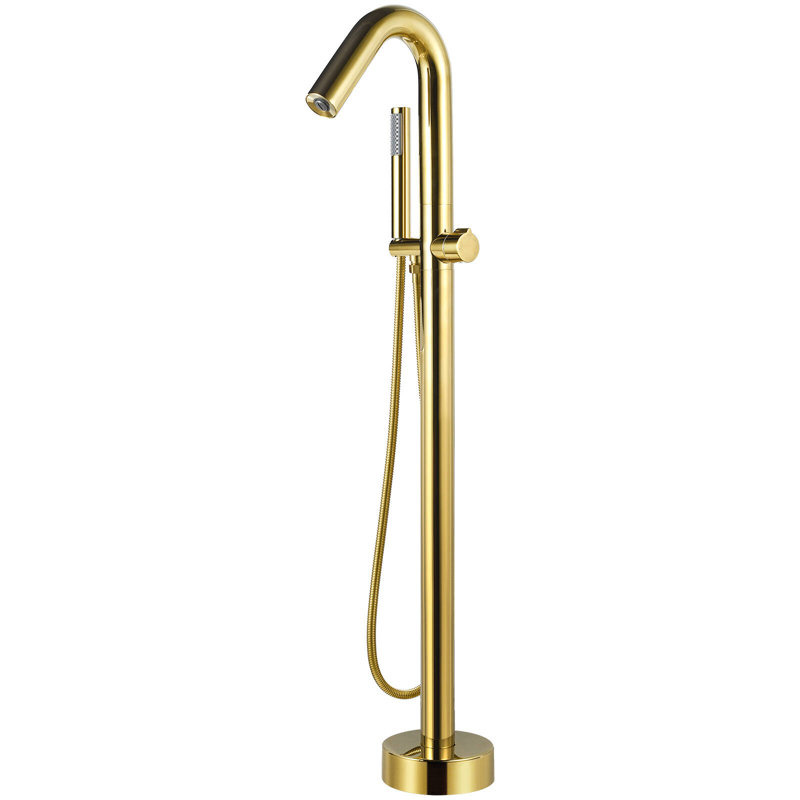 Floor Mount Freestanding Tub Faucet, Gold