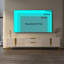 Console télé avec armoires de rangement, meuble télé Carve Design avec pieds en métal