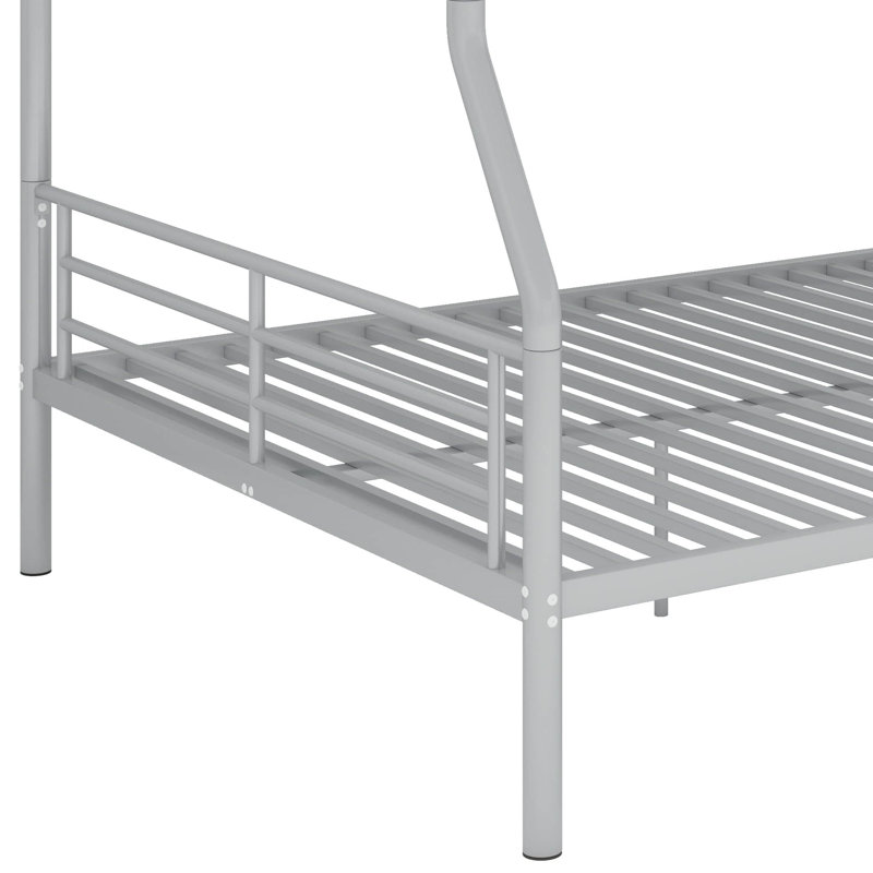 Full XL Over Queen Metal Bunk Bed, Silver