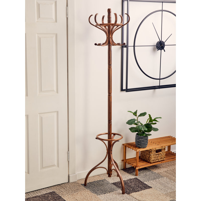 Three Posts Newburg Solid Wood Freestanding Coat Stand
