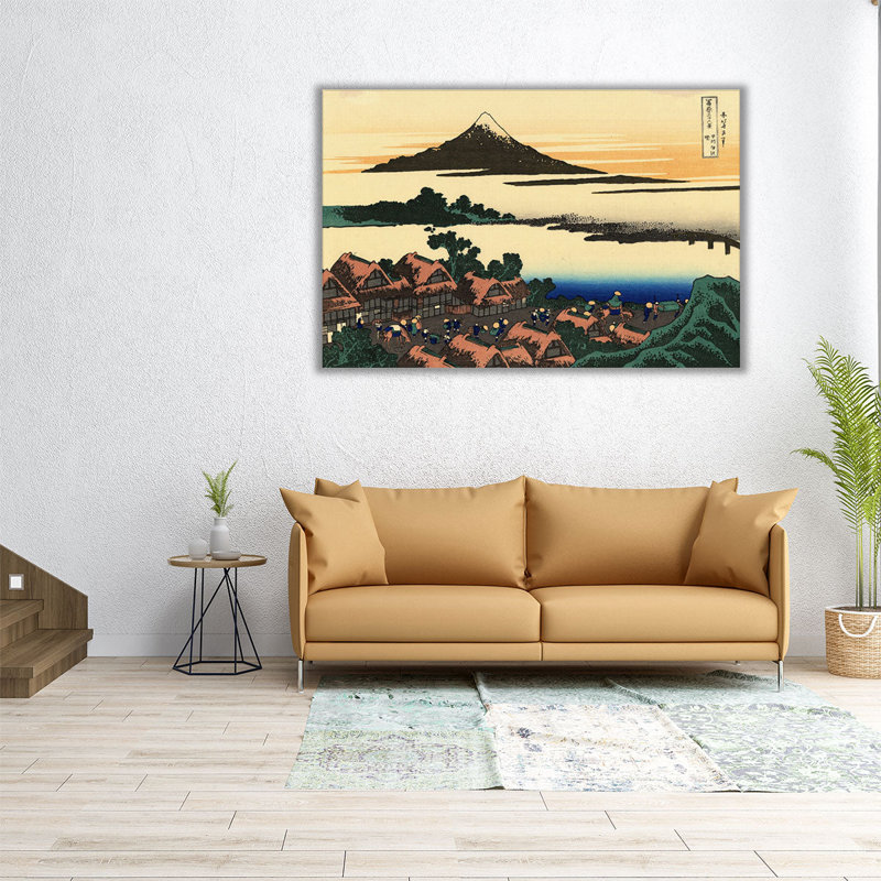 «Dawn at Isawa in the Kai Province», reproduction d'art sur toile, H 32 po x l 48 po