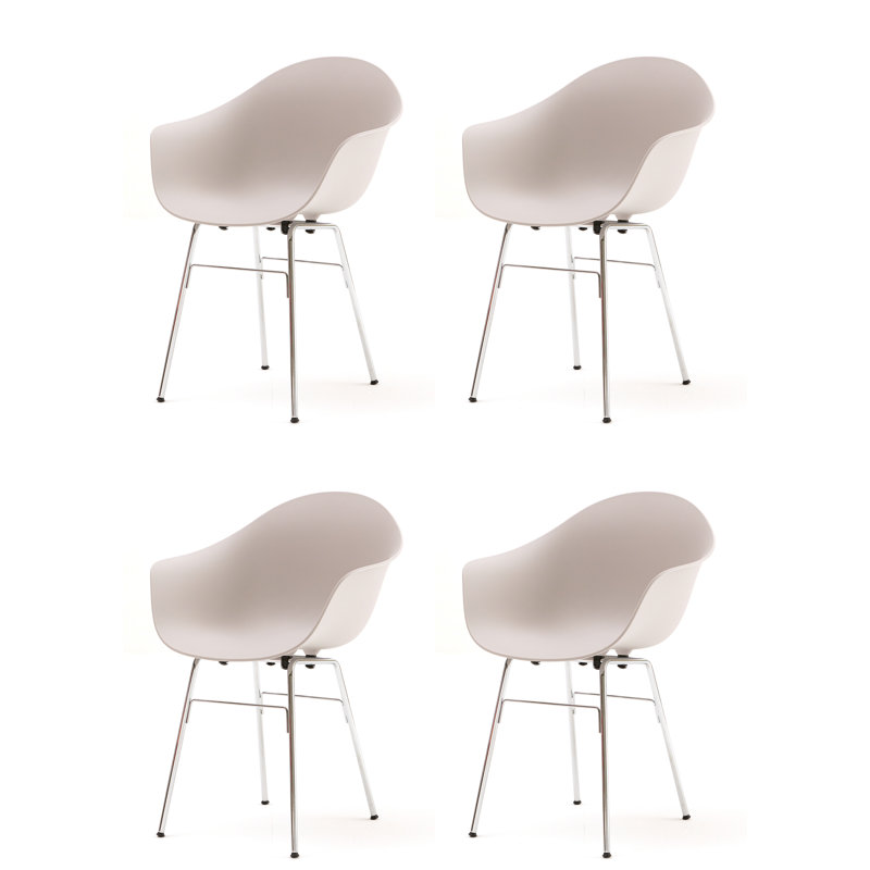 Fauteuil TA (ensemble de 4), Gris froid / chrome