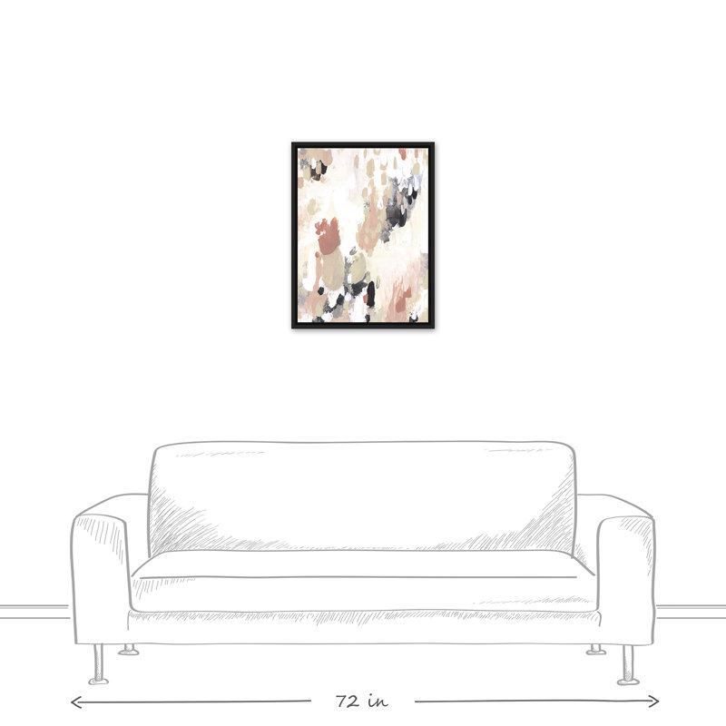 Neutral Color Palette Floating Framed Canvas, 25.75" H x 19.75" W x 1.75" D, Black Floater Framed