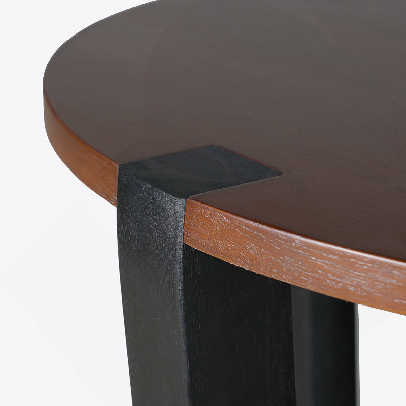 Table d'appoint en bois massif ACACIA, brun et noir