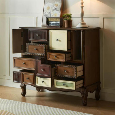 Retro Solid Manufactured Wood Accent Cabinet
