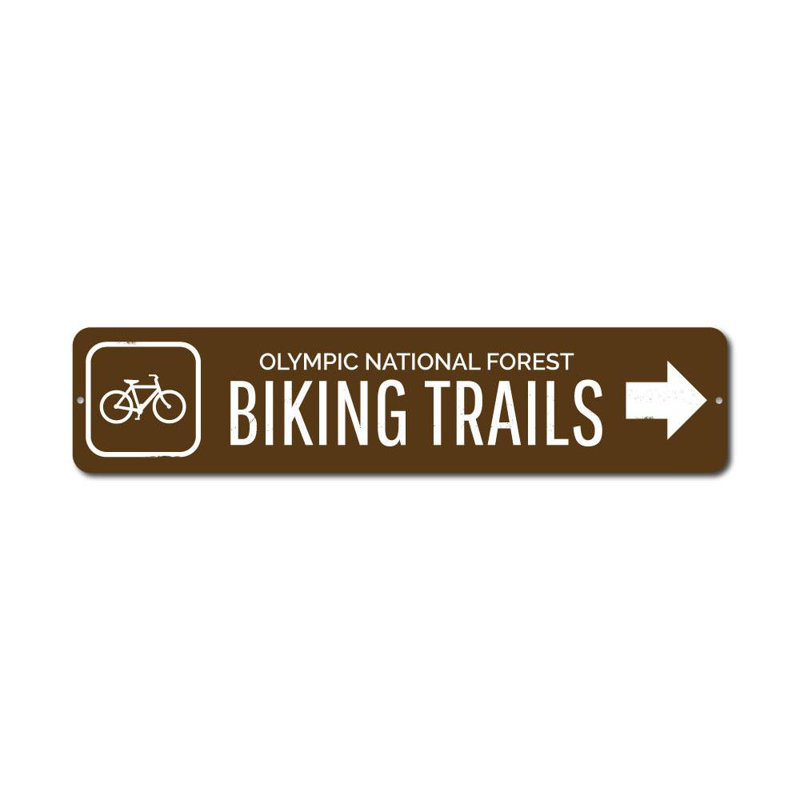 Plaque en aluminium sur mesure «Biking Trails», H 6 po x l 24 po x P 0,063 po
