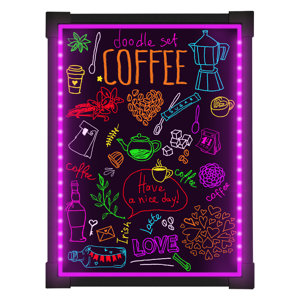 LED Message Board, Bulletin Boards, Chalkboards, Erasable Writing Drawing Neon Sign with 8 Colorful