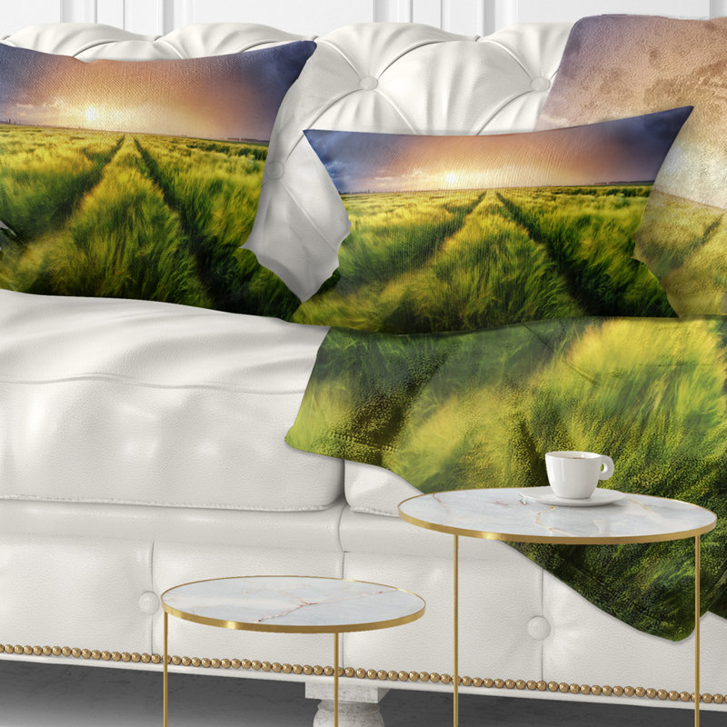 Coussin lombaire imprimé paysage et tempête