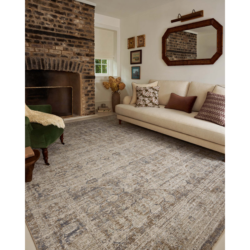 Tapis ardoise / naturel Chris Loves Julia x Loloi Ida, Rectangle 3 pi 6 po x 5 pi 6 po