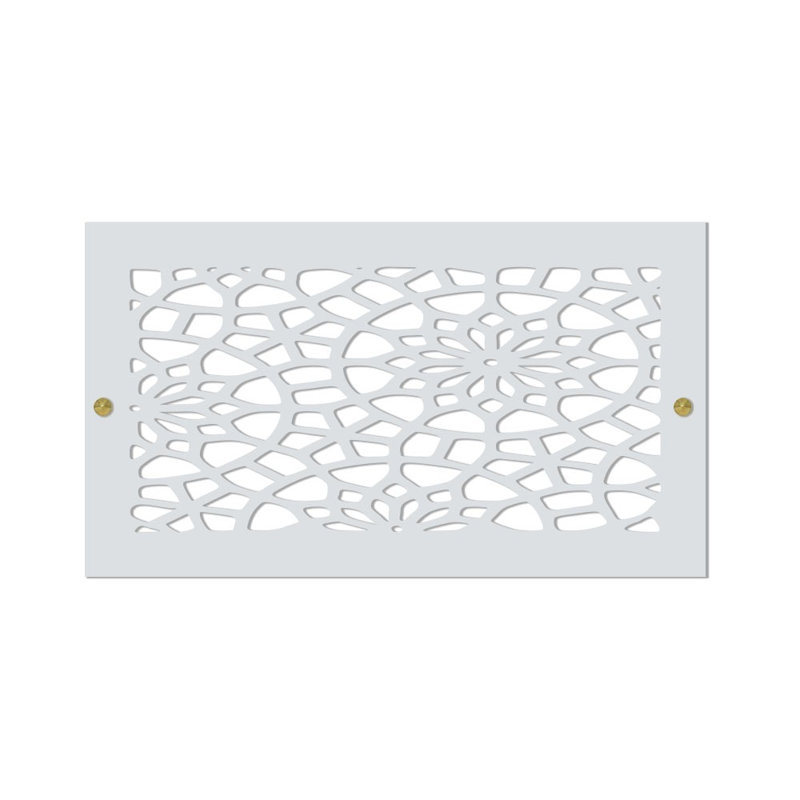 Registres muraux et de plafond Stellar Air White avec vis en laiton - 8 x 12 (ouverture du conduit) - taille totale 10 x 14 - Floral