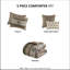 Literie 5 pièces, rayure à chevrons, très grand / très grand, brun, très grand lit, coussins décoratifs,-117581184