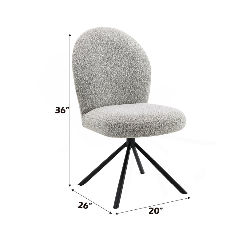 Ensemble de 2 chaises d'appoint Lawton Grey Boucle