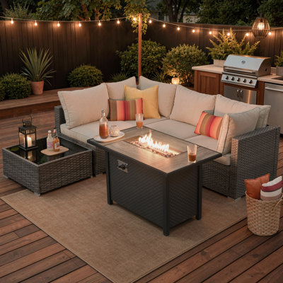 Ensemble de conversation modulaire avec coussins 6 pièces Chappotin