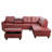 Aamanah 97"Faux Leather Sectional with Ottoman-87301210-87327954