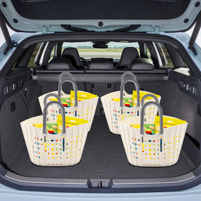 Rebrilliant 18.9" Foldable Laundry Basket Freestanding Portable Trapezoid Basket with Handle (Set of 4)
