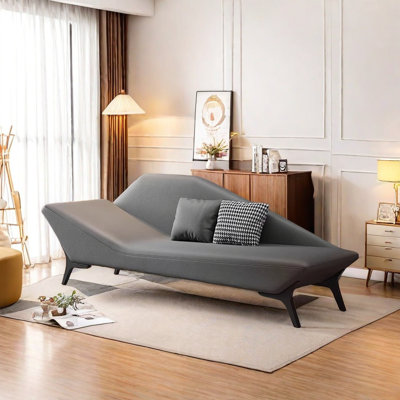 Chaise longue en similicuir Napa avec pieds en acier