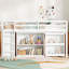 Lit mezzanine simple avec bureau coulissant et grandes armoires de rangement-751652646