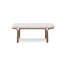 Banc en acier inoxydable revêtu de velours blanc-231382059
