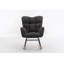 Fauteuil oscillant confortable en tissu Teddy pour chambre de bébé et salon, gris foncé-1251193674