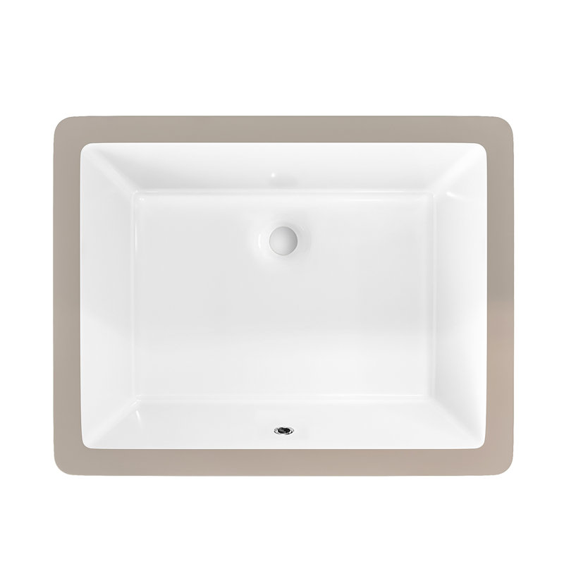 20'' White Ceramic Rectangular Undermount Bathroom Sink