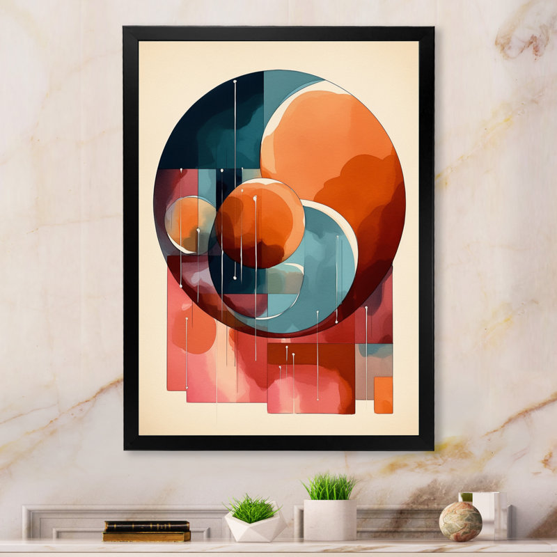 «Mahurin Abstract Shapes And Line», reproduction d'art sur toile, Cadre photo noir, H 20 po x l 12 po x P 1 po